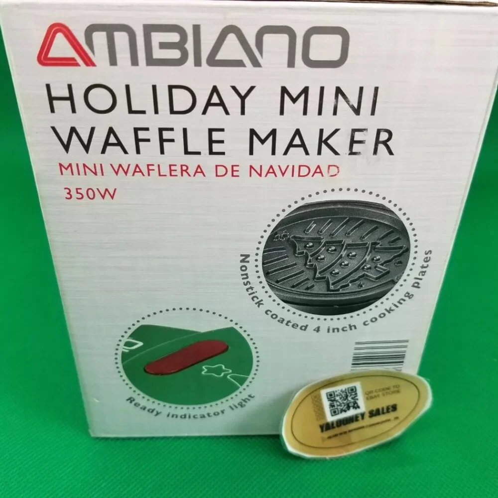AMBIANO HOLIDAY MINI WAFFLE MAKER Non-stick 4